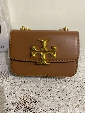 Tory Burch Tan Leather Crossbody with Gold Logo